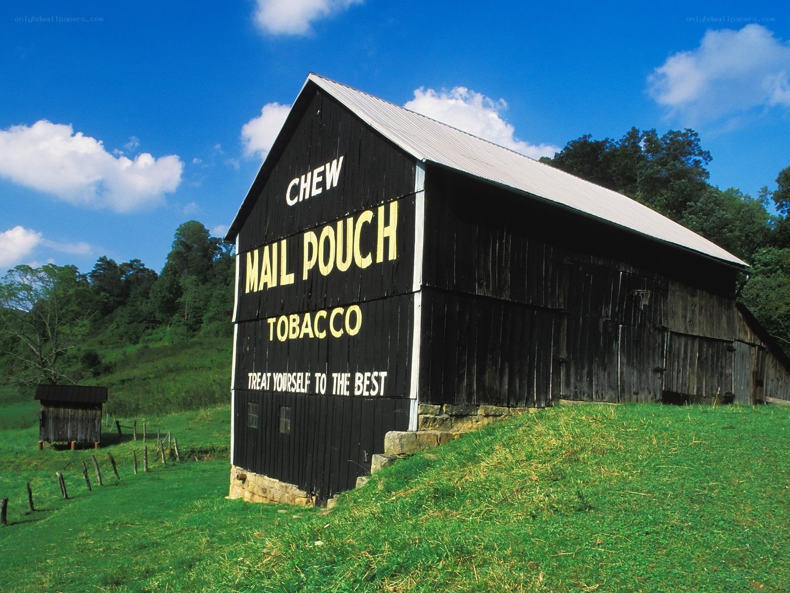 Barn with tobacco advertisement