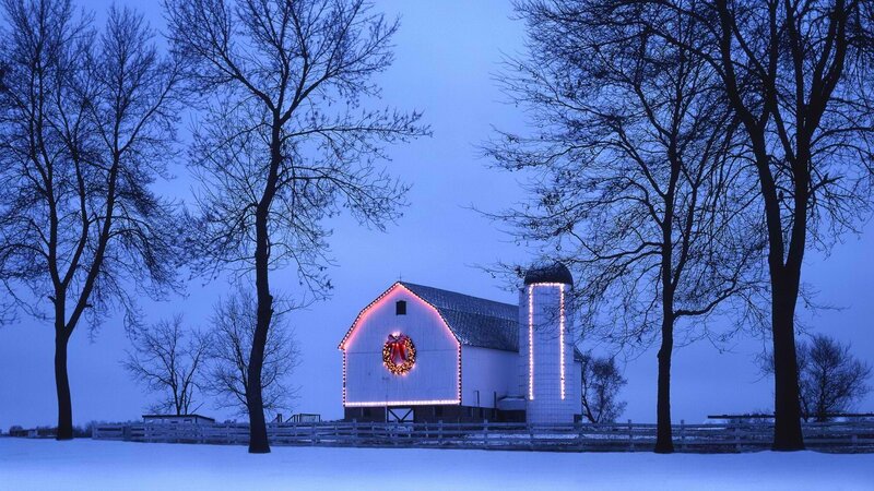 Barn with Wreath