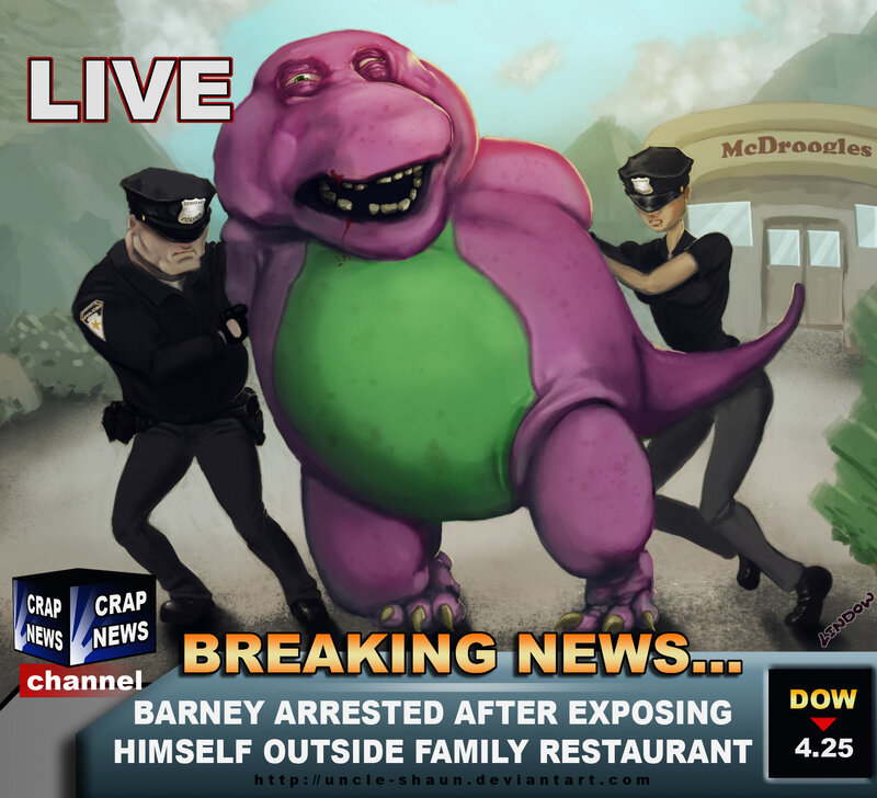 Barney arrested outside restaurant
