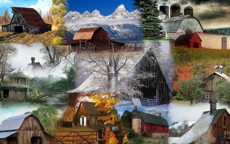Barns in Various Landscapes