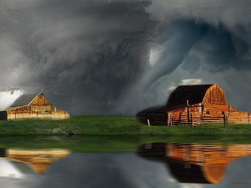 Barns under Storm