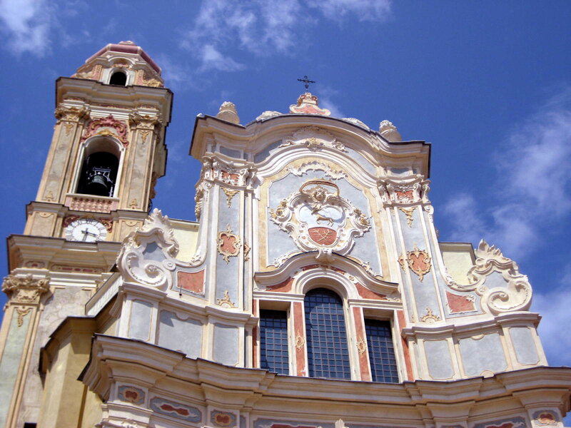 Baroque Church Facade — Blue