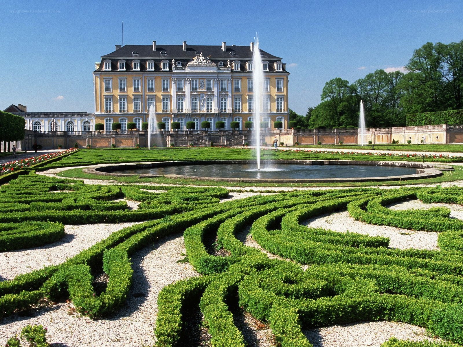 Baroque palace with formal gardens