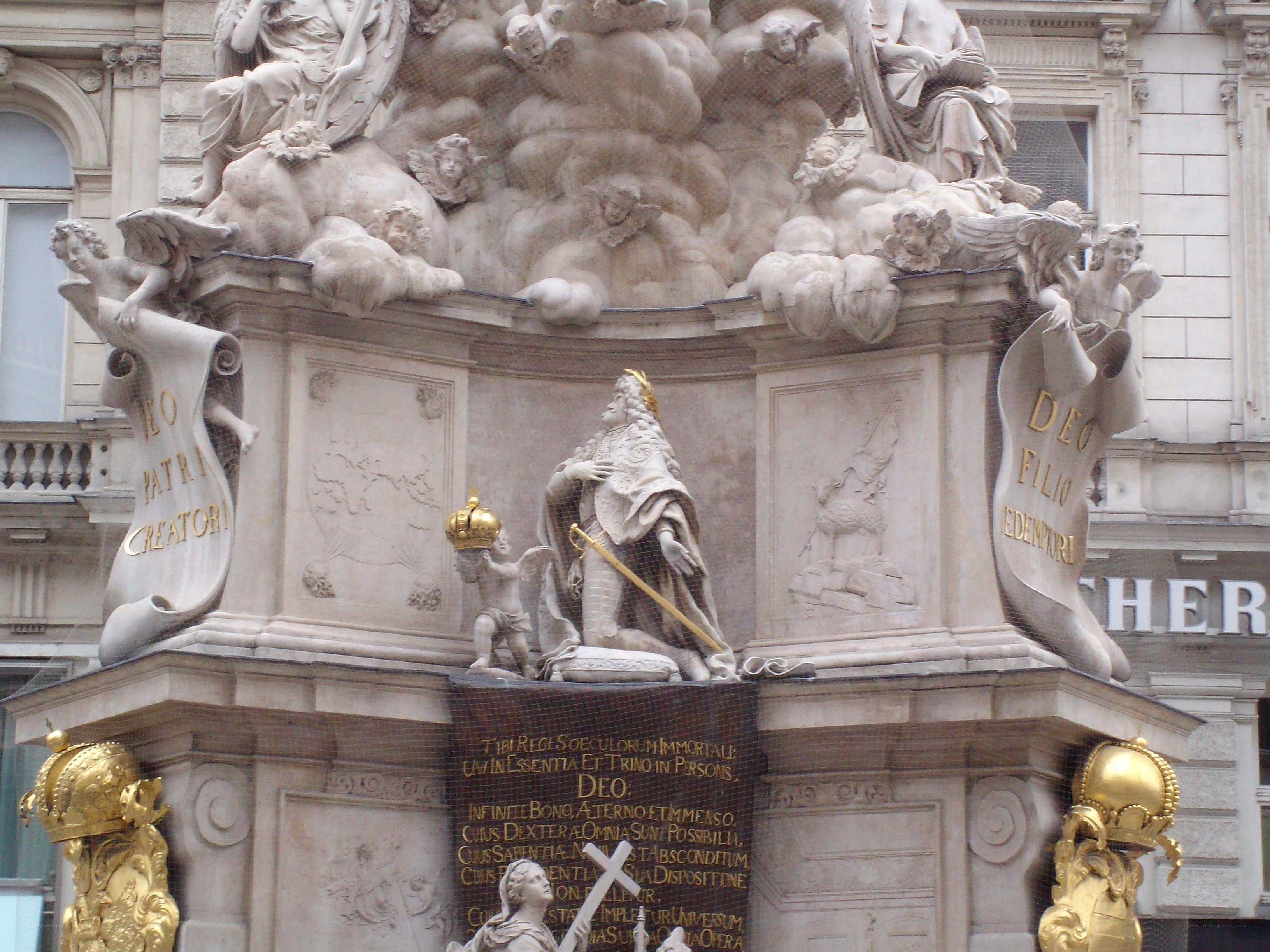Baroque sculpture with religious figures