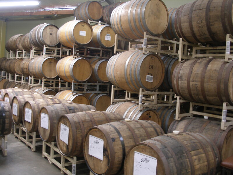 Barrels in a storage warehouse