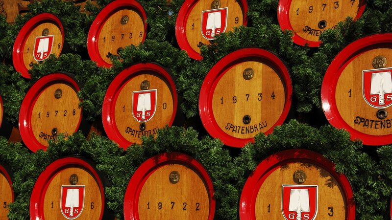 barrels of spatenbrau beer