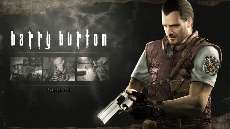 Barry Burton Holding Gun — Black