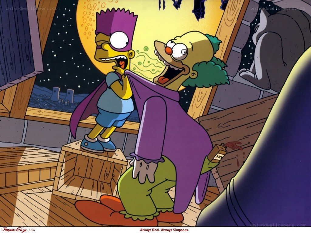 Bart and Homer in costumes