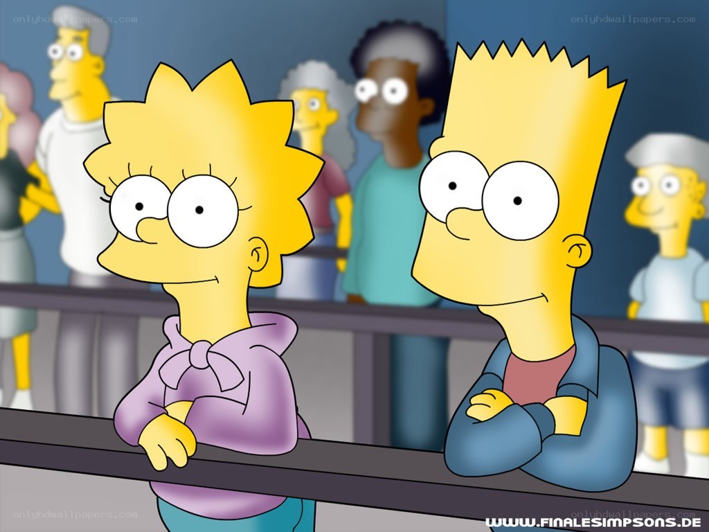 Bart and Lisa at an event