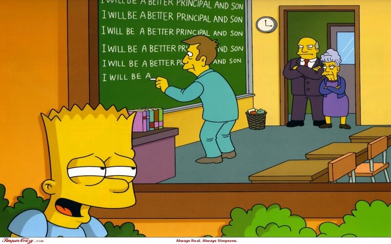 Bart in classroom scene