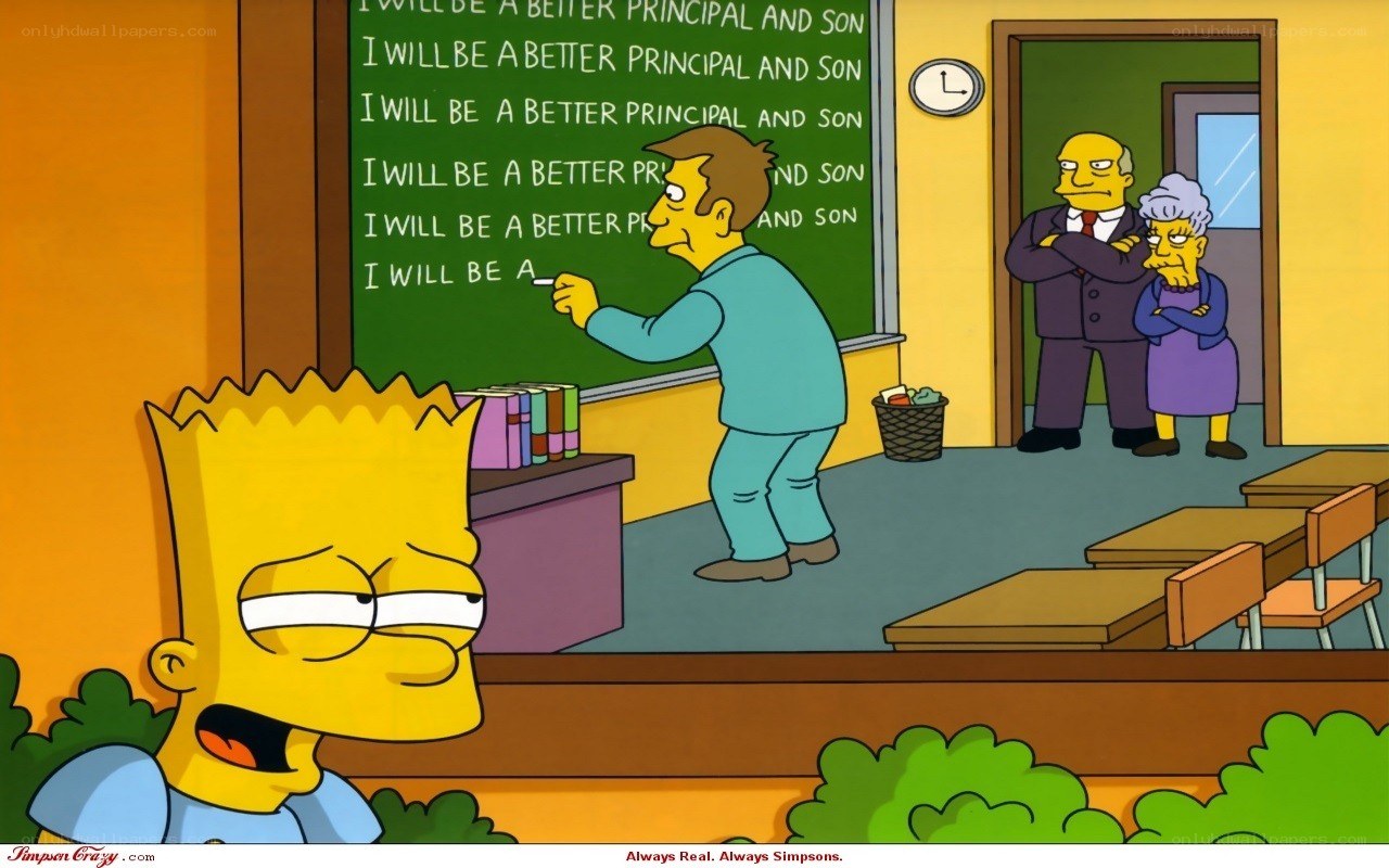Bart in classroom scene