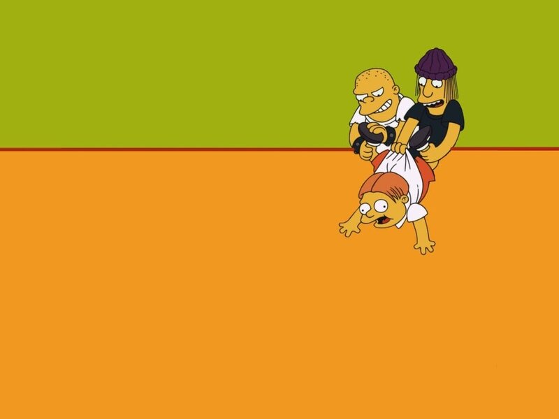 Bart Simpson being carried