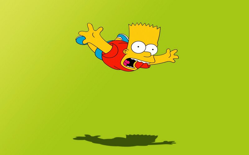 Bart Simpson Falling — Green