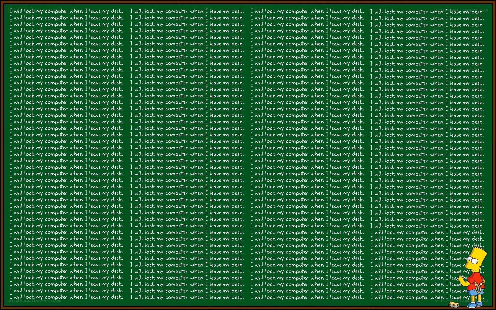 Bart Simpson on a green board
