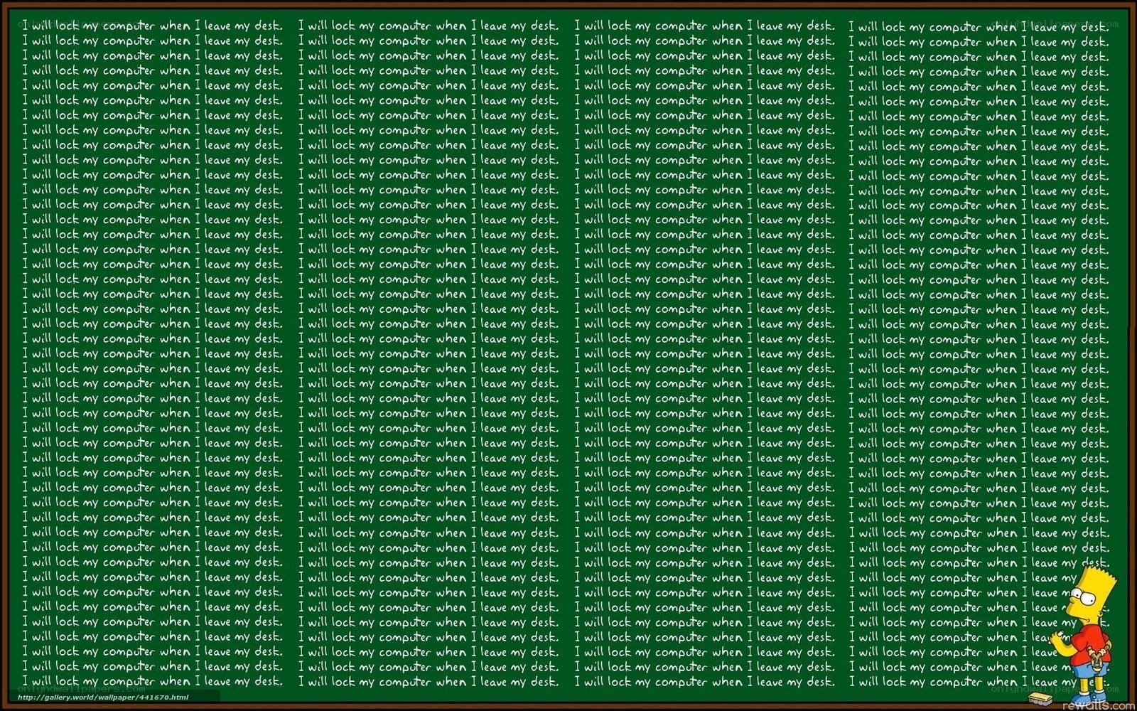 Bart Simpson on a green board