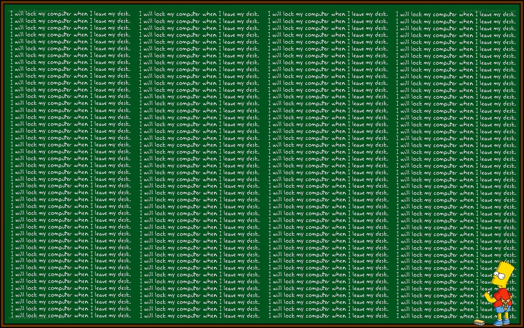 Bart Simpson on a green screen