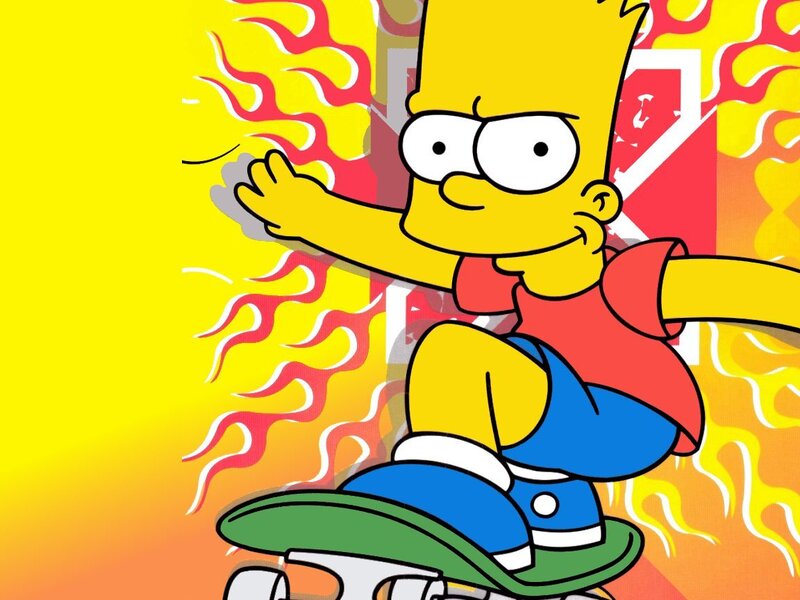 Bart Simpson on a skateboard