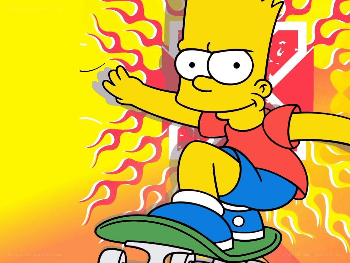Bart Simpson on a skateboard