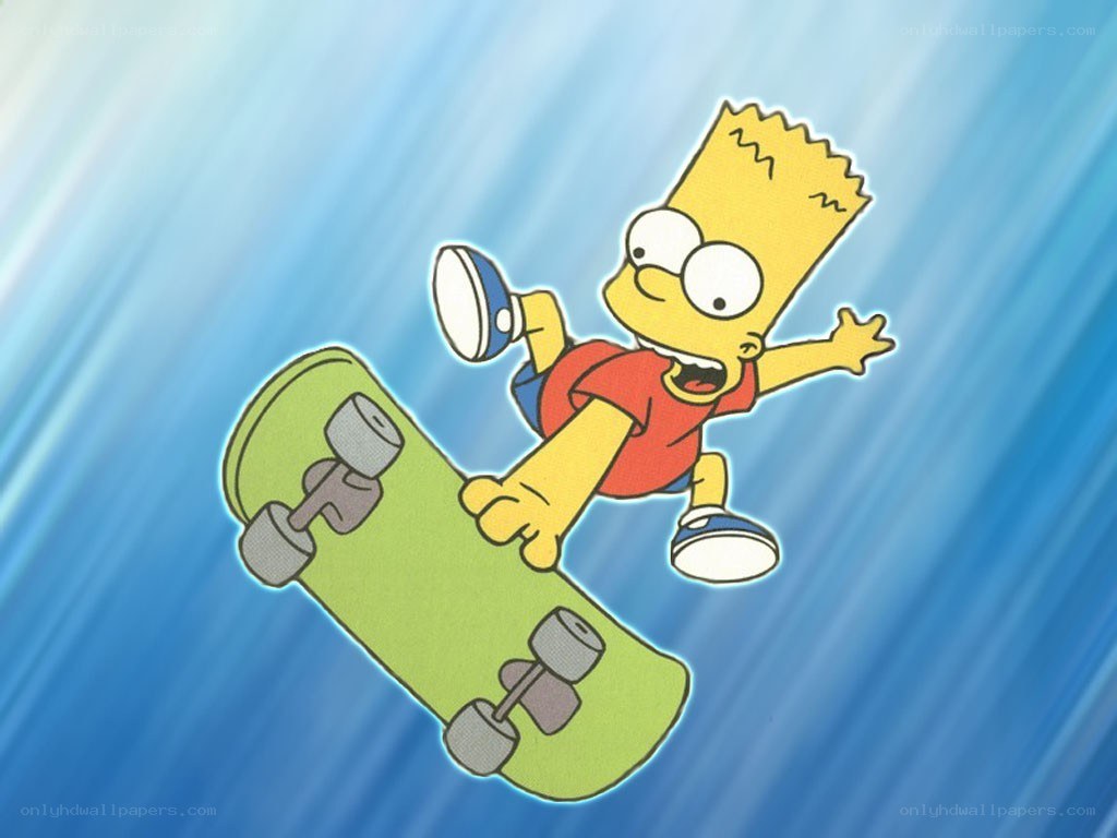 Bart Simpson on a skateboard