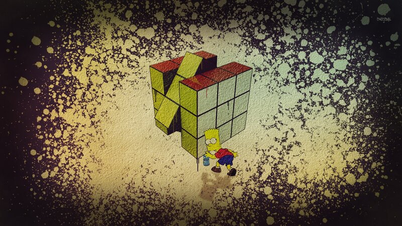 Bart Simpson Painting Cube