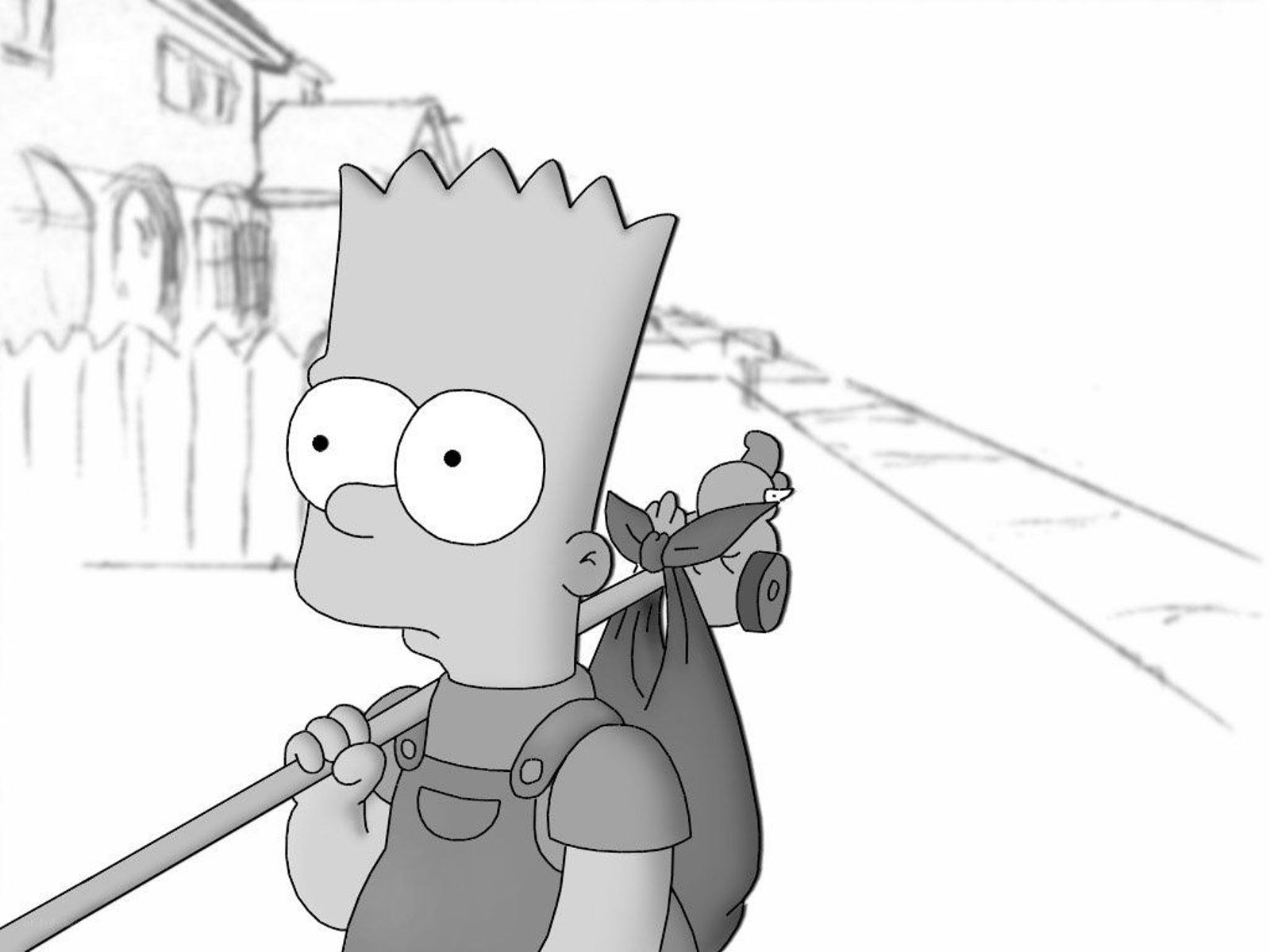 Bart Simpson with a bag