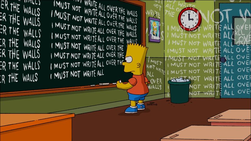 Bart Simpson Writing on a Chalkboard