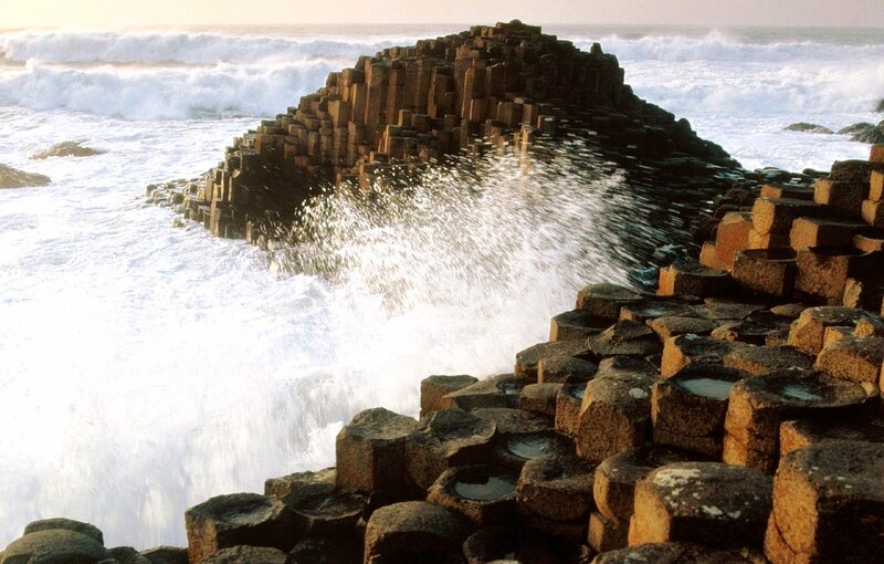 Basalt Columns at Coastline — Brown