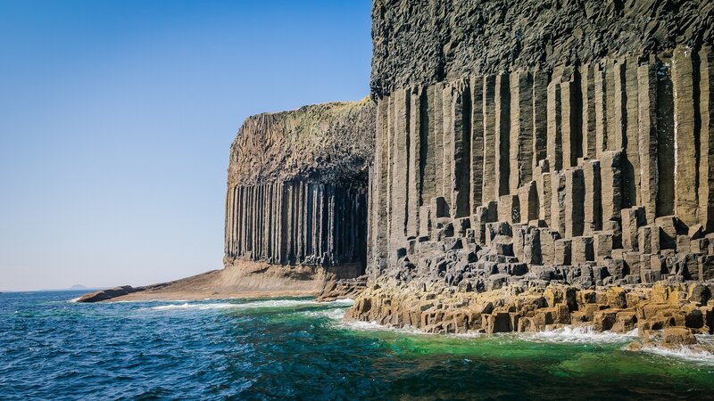 Basalt Columns at Sea — Blue, Dramatic, Afternoon, Photograph