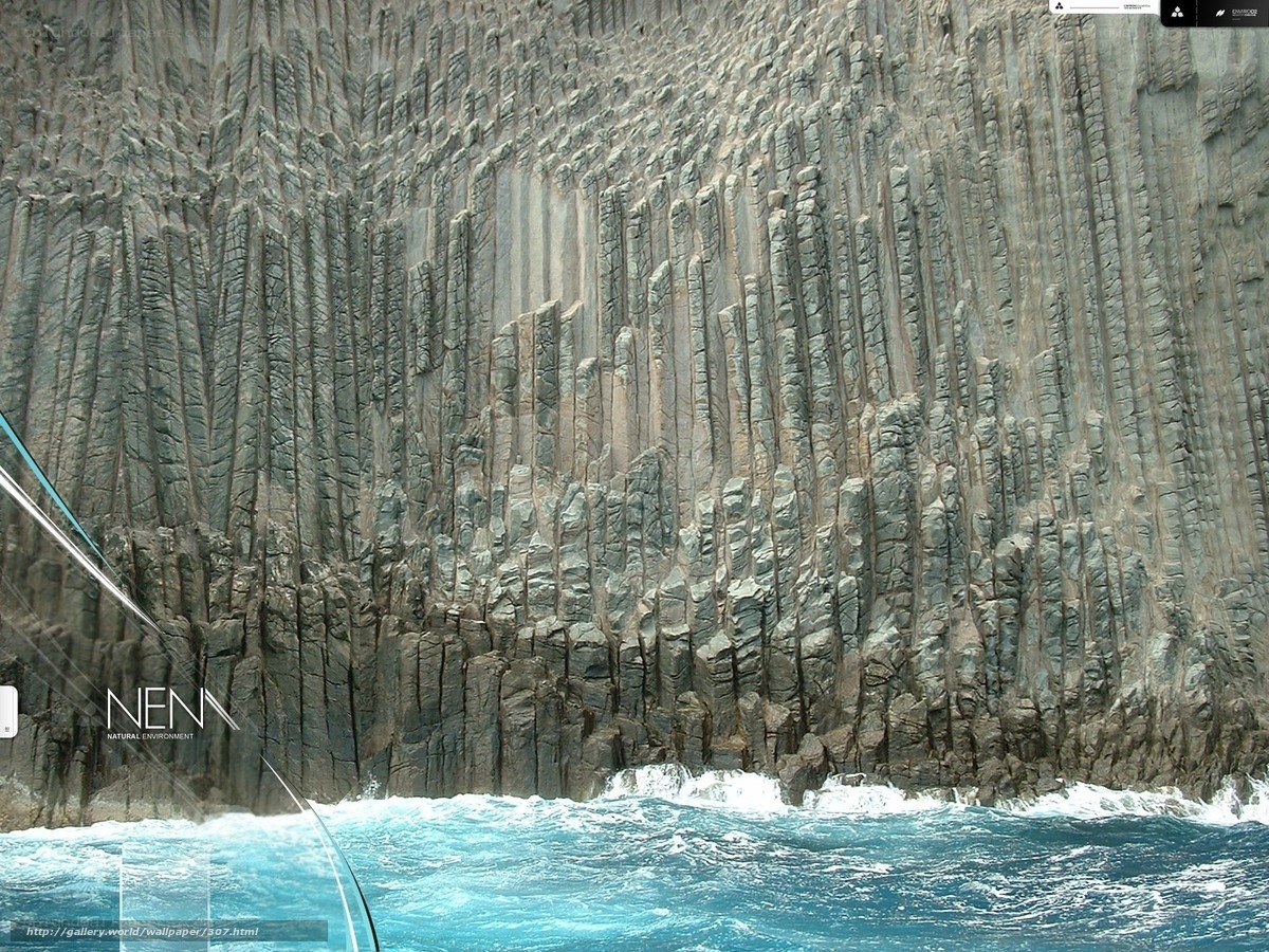 Basalt columns by the sea