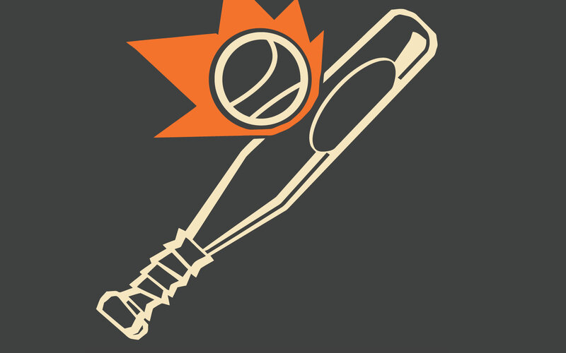 baseball bat and ball logo