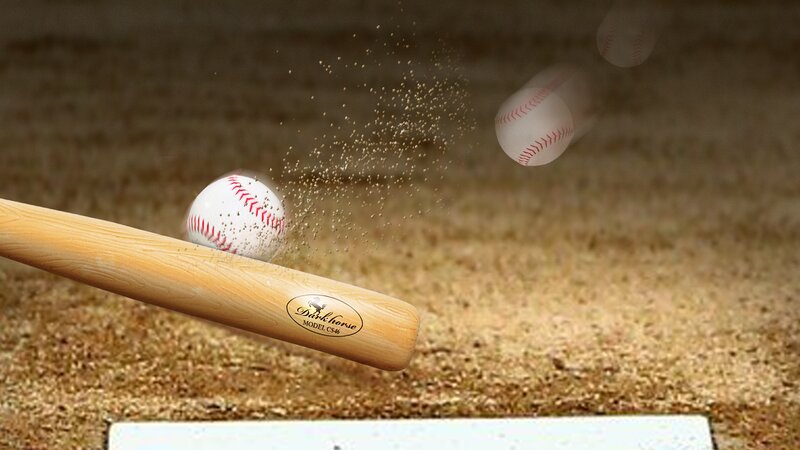 Baseball Bat Hitting Ball