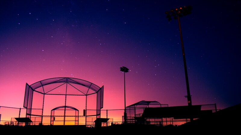 Baseball Field at Dusk — Purple