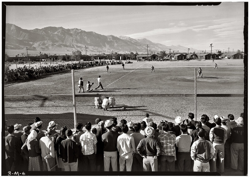 Baseball game at internment camp
