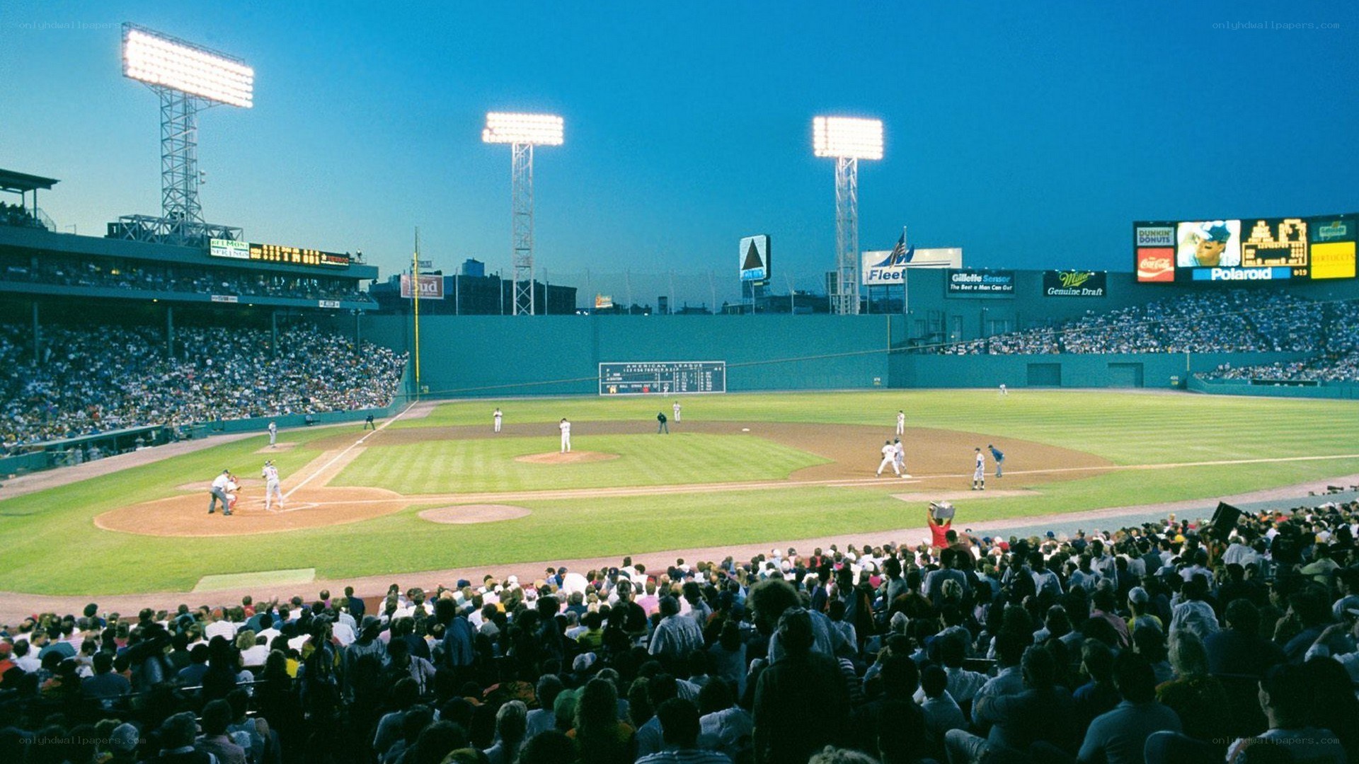 Baseball game at night