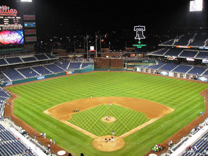 Baseball game at night