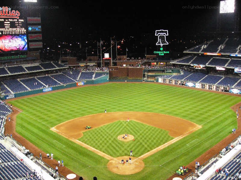 Baseball game at night