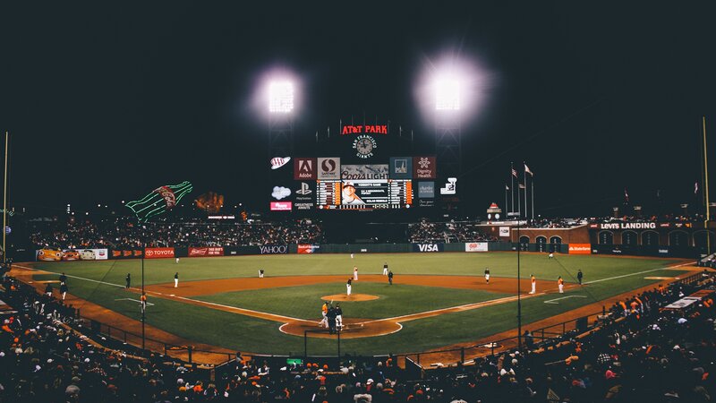 Baseball Game at Night — Black