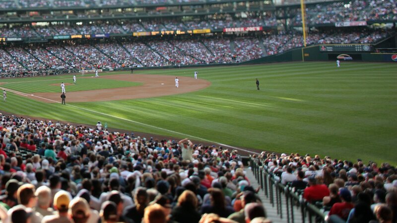Baseball game at stadium