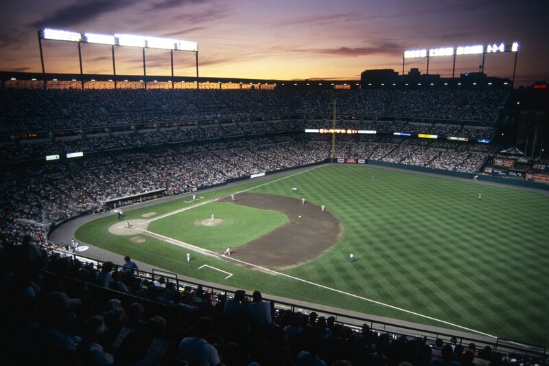 Baseball Game at Stadium — Green, Dramatic