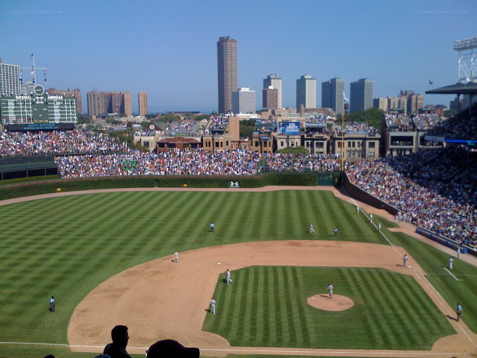 baseball game at wrigley field