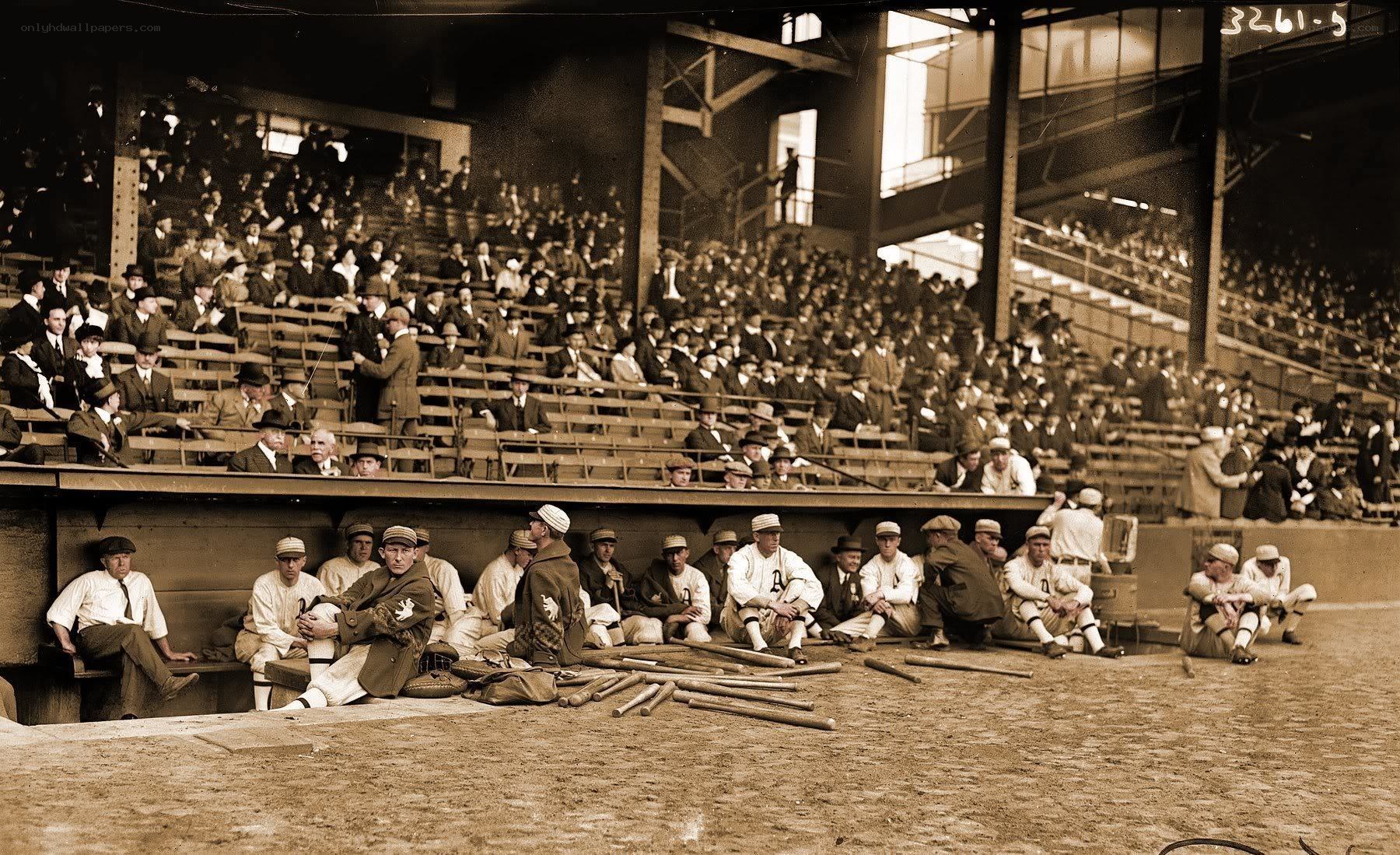 Baseball game in old stadium