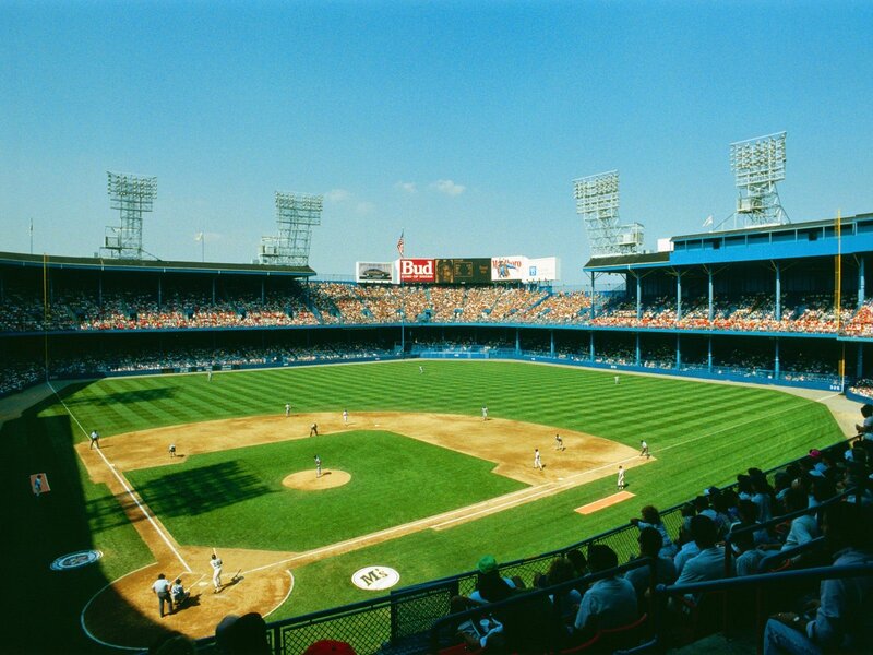 Baseball Game in Stadium — Green