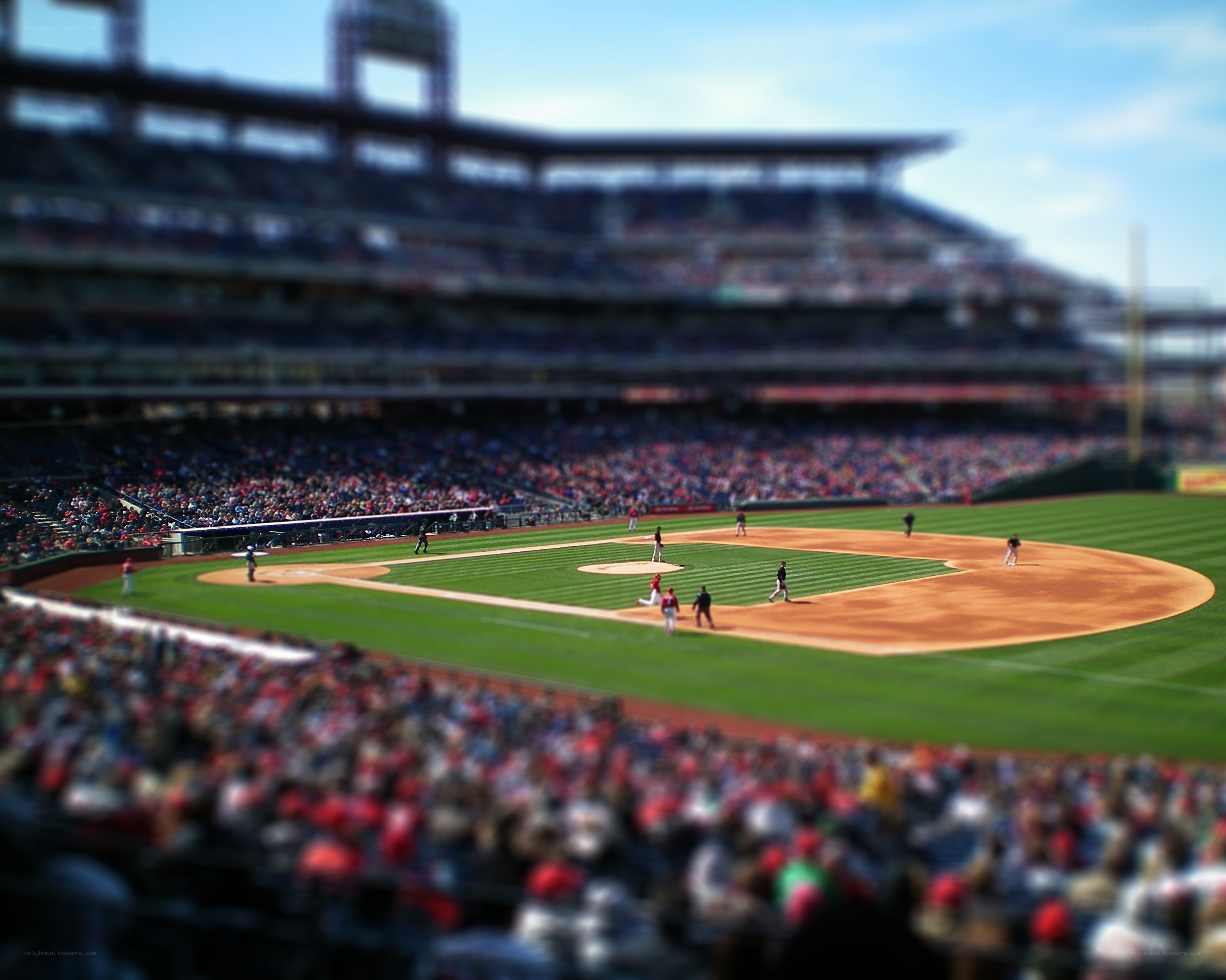 Baseball game in stadium