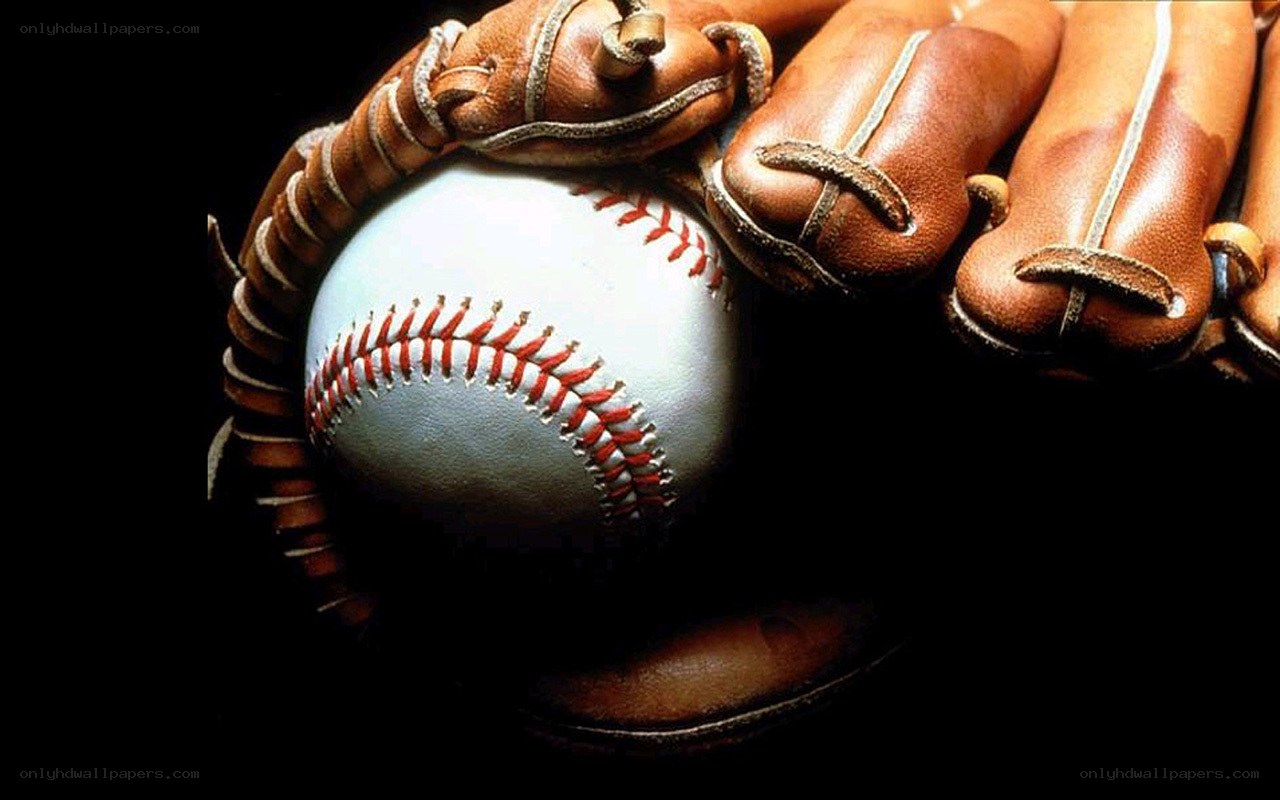 baseball glove holding a ball