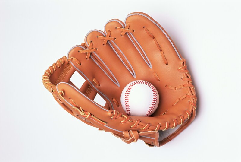 baseball glove with ball