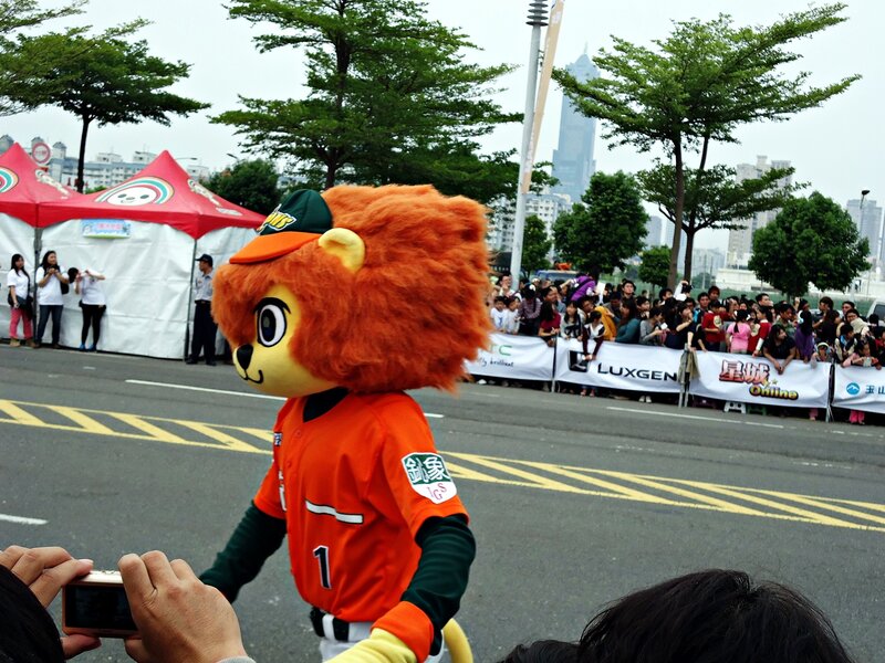 baseball mascot at parade
