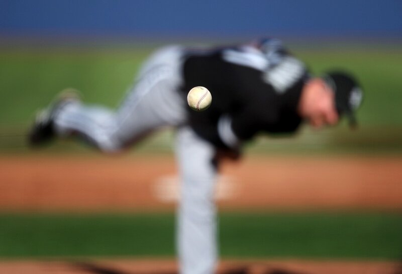 Baseball Pitcher Throwing — Green