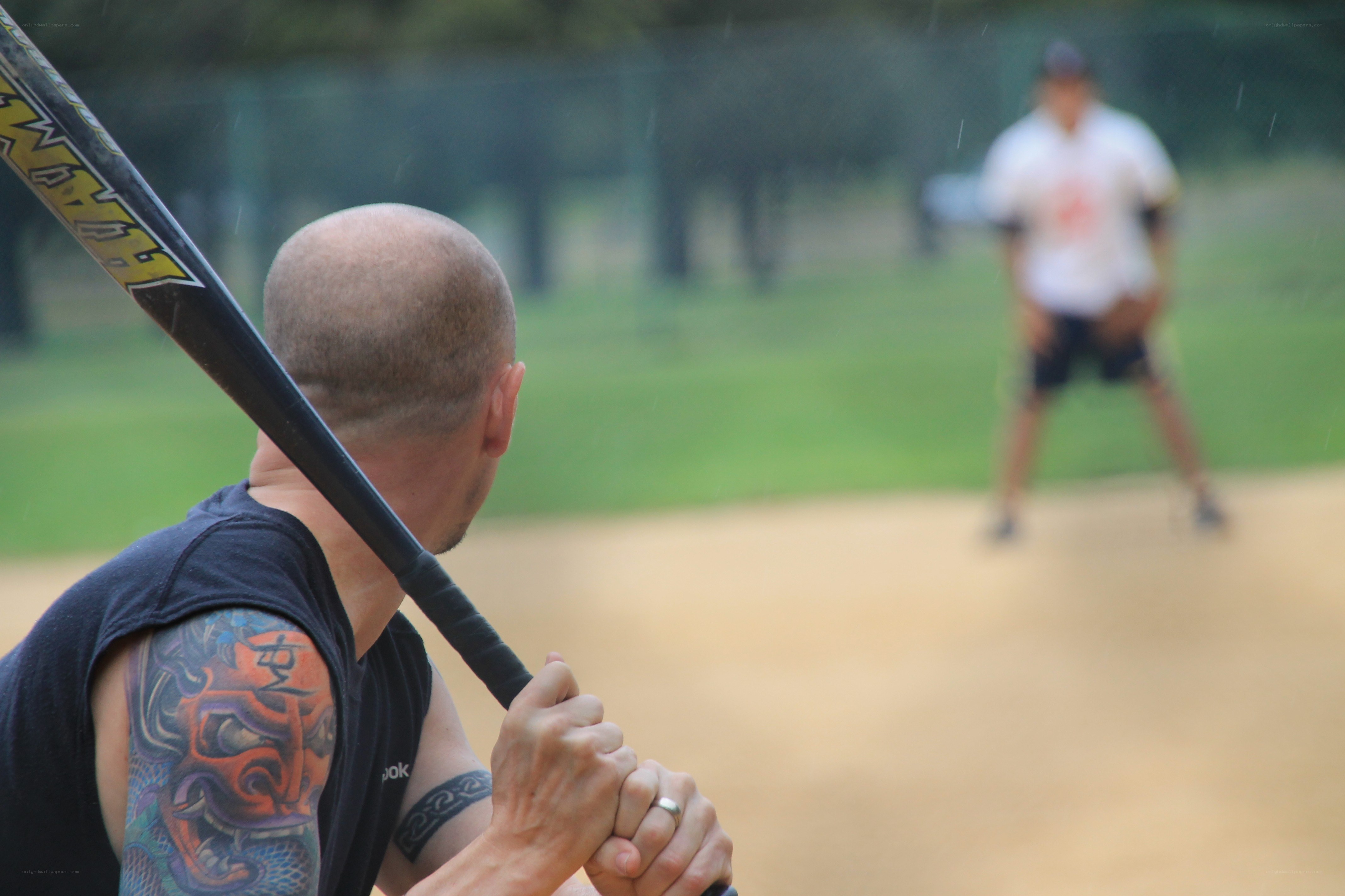 Baseball player at bat