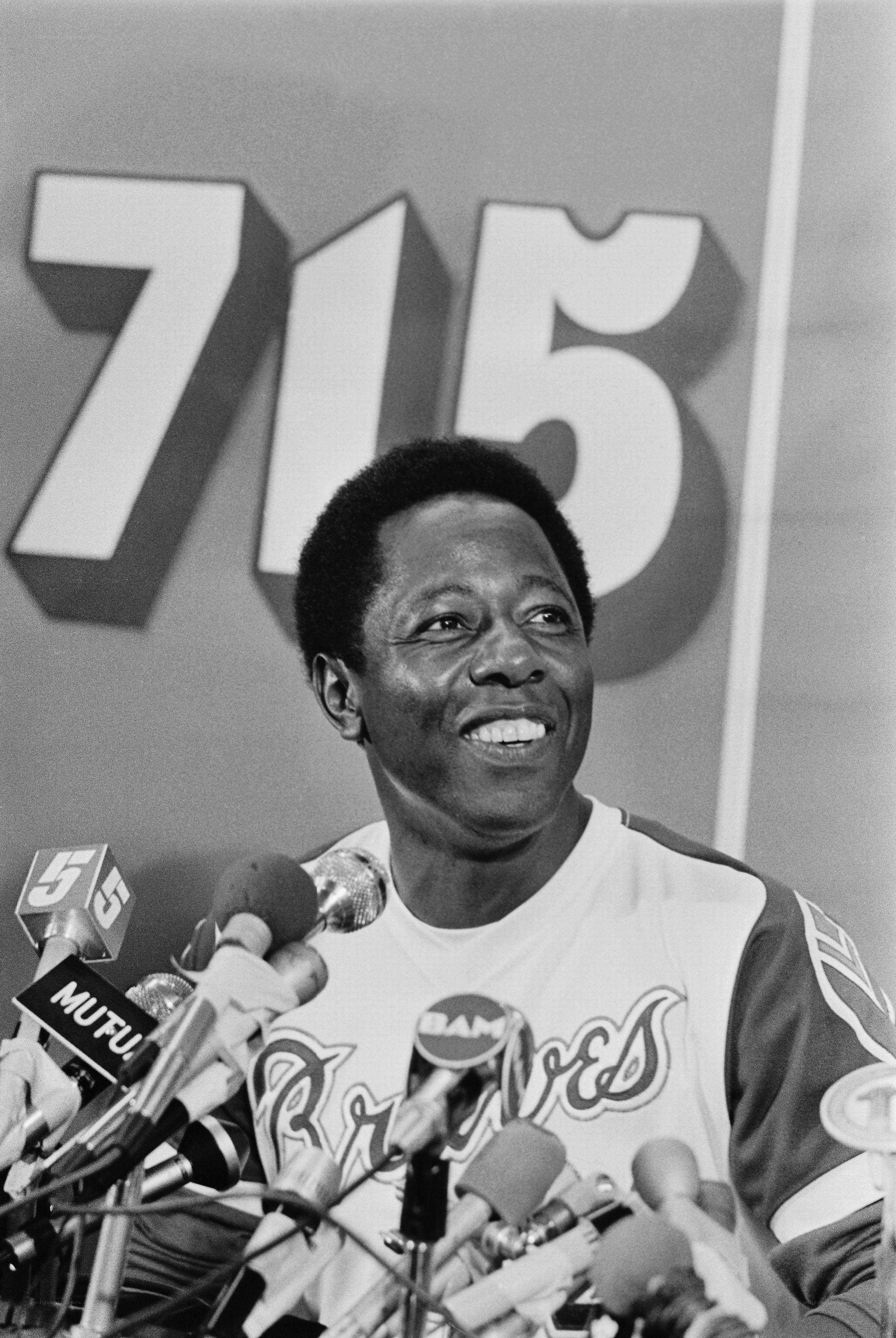 Baseball player at press conference
