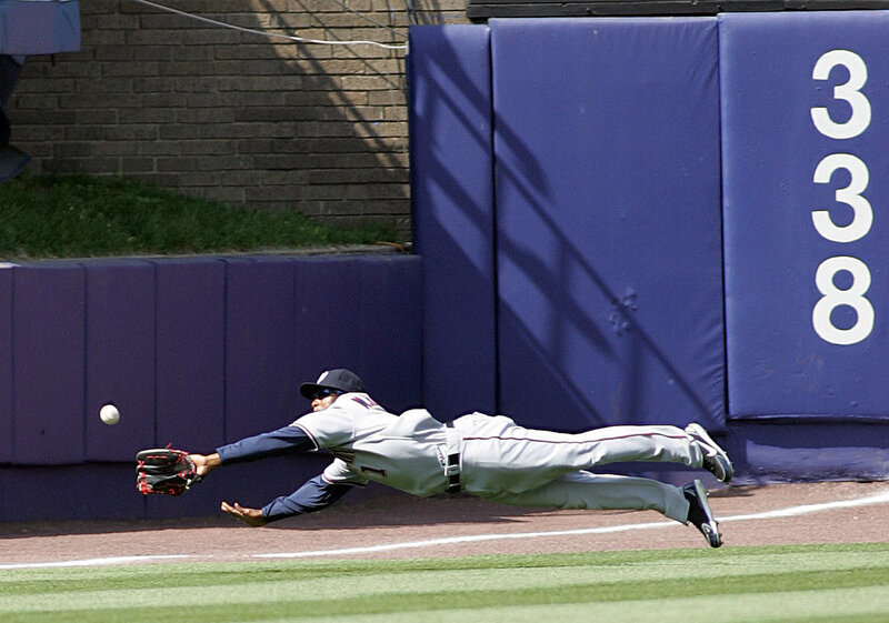 Baseball Player Diving